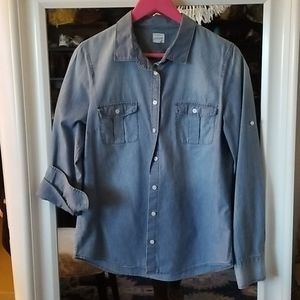 J Crew light blue denim shirt